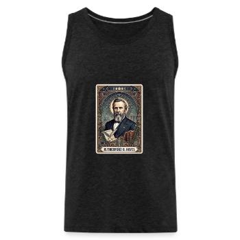 Rutherford B. Hayes Tarotkarte - Männer Premium Bio Tank Top - Anthrazit - Vorne - AI Model Male 185 dark (185cm)