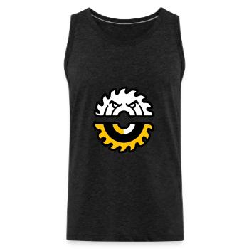 Kreissaege Gesicht Grafik - Männer Premium Bio Tank Top - Anthrazit - Vorne - AI Model Male 185 dark (185cm)