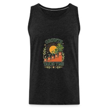 Growth Takes Time – Pflanzen Wachstum Retro - Männer Premium Bio Tank Top - Anthrazit - Vorne - AI Model Male 185 dark (185cm)