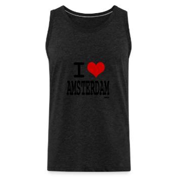 I love Amsterdam - couleurs personnalisables - Débardeur bio Premium Homme - charbon - Devant - AI Model Male 185 dark (185cm)