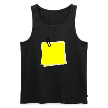 Postit | Zettel | gelber Zettel | Sticker | - Débardeur bio Premium Homme - charbon - Devant - Alexander (188cm)