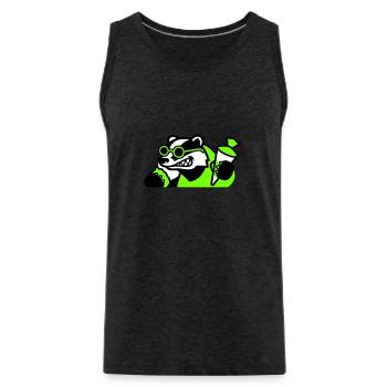 Icône de la rentrée scolaire de Badger Cool - Débardeur bio Premium Homme - charbon - Devant - AI Model Male 185 dark (185cm)