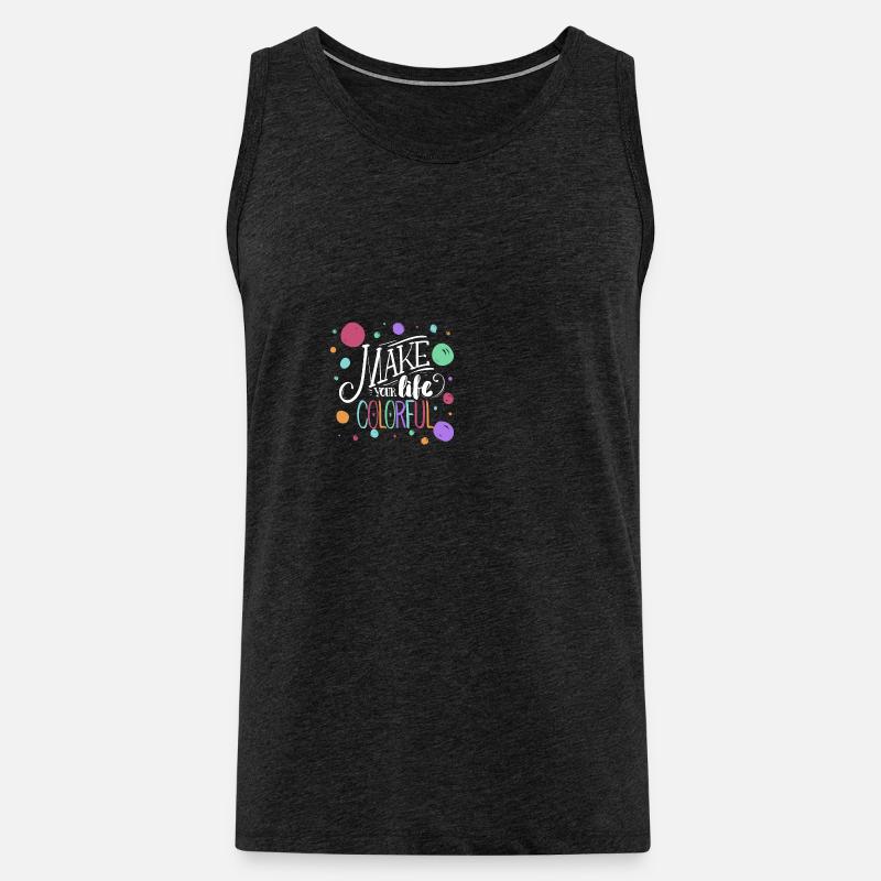 machen Sie Ihr Leben bunt - Männer Premium Bio Tank Top - Anthrazit