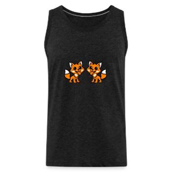 Fuchs Paar - Männer Premium Bio Tank Top - Anthrazit - Vorne - AI Model Male 185 dark (185cm)