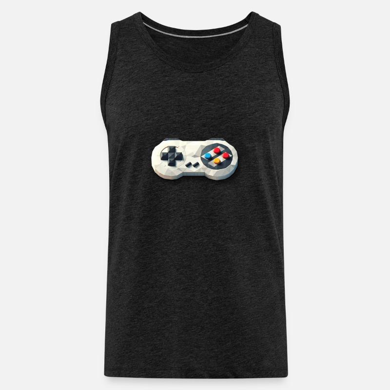 Retro Controller 16 Bit Gaming Nostalgie - Männer Premium Bio Tank Top - Anthrazit