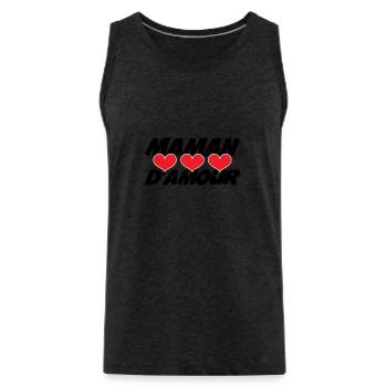 Maman d'Amour - Fête des Mères - Débardeur bio Premium Homme - charbon - Devant - AI Model Male 185 dark (185cm)