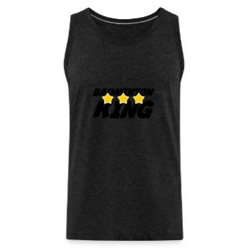 Der König des Badminton - Männer Premium Bio Tank Top - Anthrazit - Vorne - AI Model Male 185 dark (185cm)