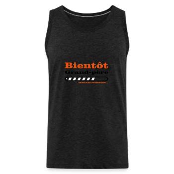 bientôt grand père  - Débardeur bio Premium Homme - charbon - Devant - AI Model Male 185 dark (185cm)