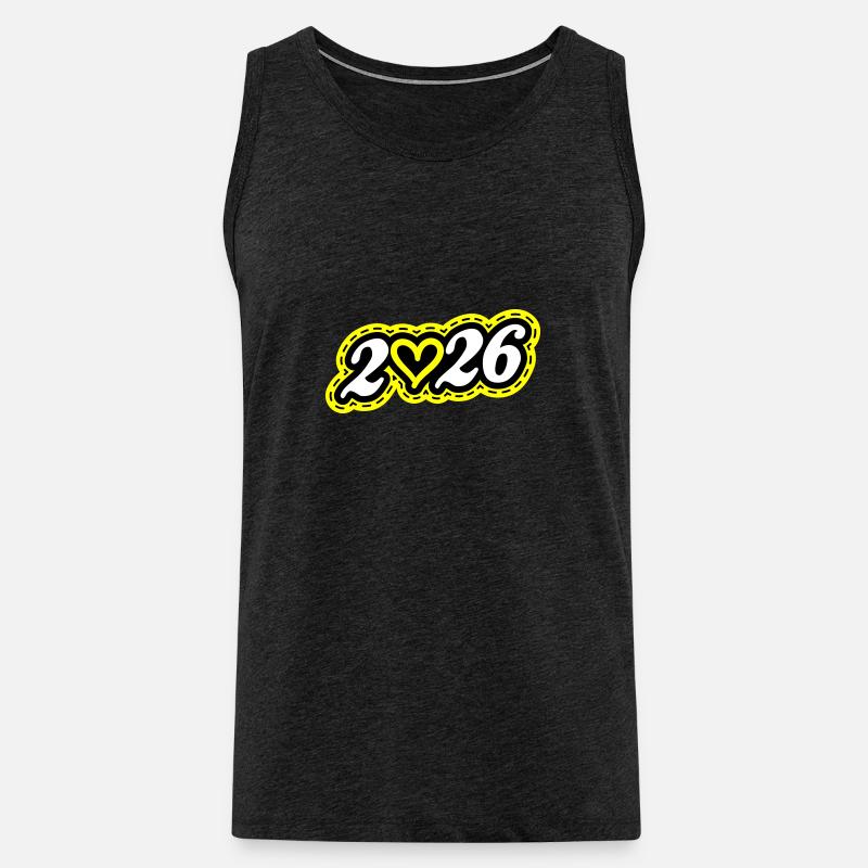 2026 Herz - Männer Premium Bio Tank Top - Anthrazit