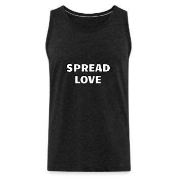 Spread Love Fett Schwarz Weiß Typografie - Männer Premium Bio Tank Top - Anthrazit - Vorne - Alexander (188cm)