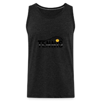 Logo tennis - Débardeur bio Premium Homme - charbon - Devant - AI Model Male 185 dark (185cm)