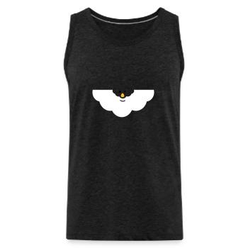 Cuddly Cloud Face - Men's Premium Organic Tank Top - charcoal grey - Front - Alexander (188cm)