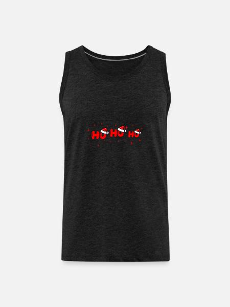 Ho Ho Ho Santa Lettering - Men's Premium Organic Tank Top - charcoal grey