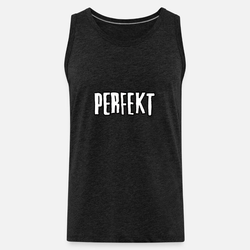 PERFEKT Großbuchstaben Typo unperfekt  - Männer Premium Bio Tank Top - Anthrazit