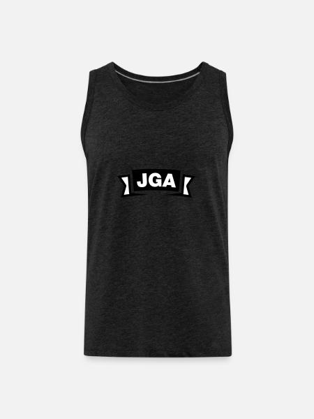 Bachelor Party Emblem / Logo - Men's Premium Organic Tank Top - charcoal grey