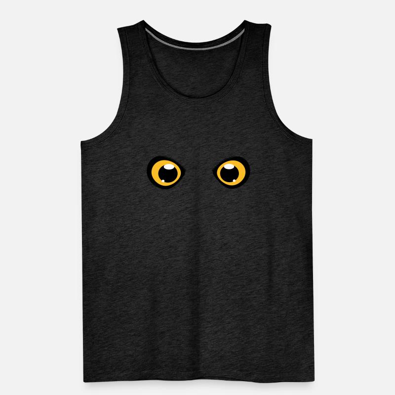 zwei leuchtende Augen einer Eule Männer Premium Bio Tank Top