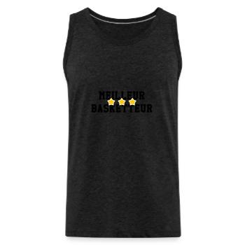 Best Basketball Player - Men's Premium Organic Tank Top - charcoal grey - Front - AI Model Male 185 dark (185cm)
