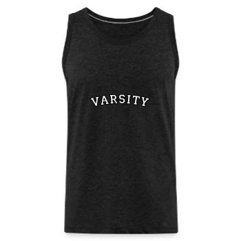 Schriftart des Varsity College - Männer Premium Bio Tank Top - Anthrazit - Vorne - AI Model Male 185 dark (185cm)