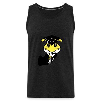 Hole Caterpillar School leaving certificate High school diploma passed college - Men's Premium Organic Tank Top - charcoal grey - Front - AI Model Male 185 dark (185cm)