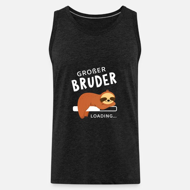 Großer Bruder Loading Faultier - Männer Premium Bio Tank Top - Anthrazit
