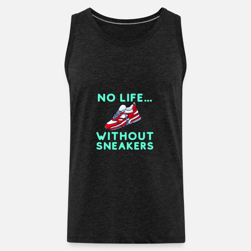 Sneaker logo mit Spruch - Männer Premium Bio Tank Top - Anthrazit