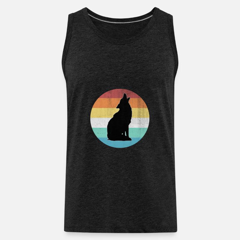 Wolf - Männer Premium Bio Tank Top - Anthrazit