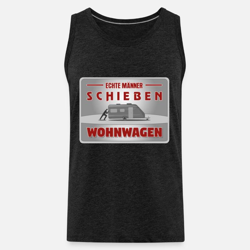 Echte Kerle schieben Wohnwagen - Männer Premium Bio Tank Top - Anthrazit