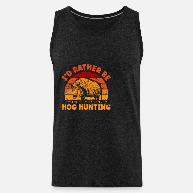 I'd Rather Be Hog Hunting - Männer Premium Bio Tank Top - Anthrazit