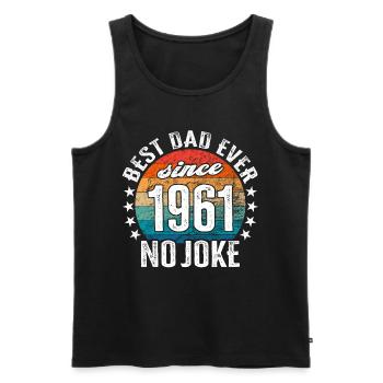 Best dad in the world since 1961 No Joke - Men's Premium Organic Tank Top - charcoal grey - Front - AI Model Male 185 dark (185cm)