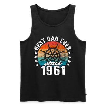 Best dad in the world Captain since 1961 - Men's Premium Organic Tank Top - charcoal grey - Front - AI Model Male 185 dark (185cm)