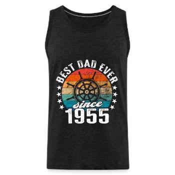Bester Papa der Welt seit 1955 Kapitän - Männer Premium Bio Tank Top - Anthrazit - Vorne - AI Model Male 185 dark (185cm)