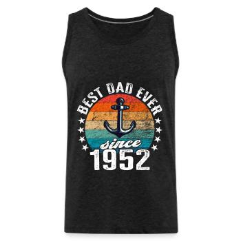 Bester Papa der Welt seit 1952 Anker - Männer Premium Bio Tank Top - Anthrazit - Vorne - AI Model Male 185 dark (185cm)