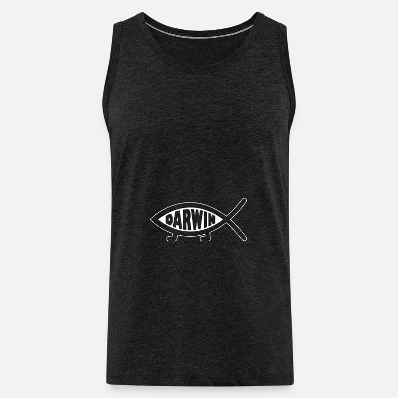 Darwin Fish - Lustige Evolution - Männer Premium Bio Tank Top - Anthrazit
