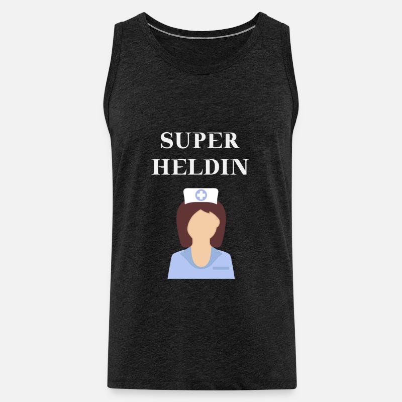Krankenschwester - Superheldin Geschenkidee - Männer Premium Bio Tank Top - Anthrazit