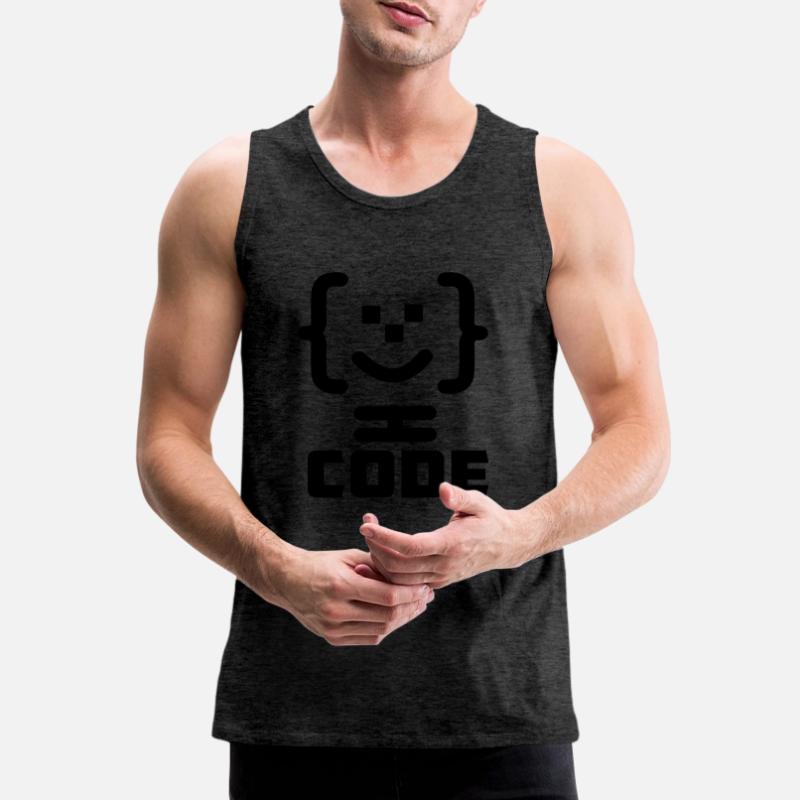 Hauptprogrammierer-Code-Logo mit Text CODE Männer Premium Bio Tank Top