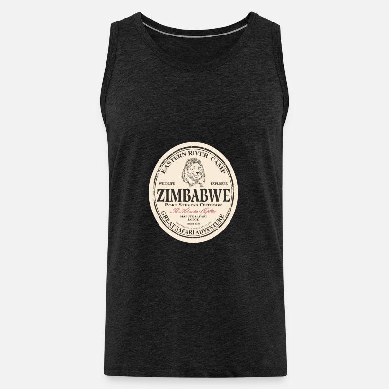 Simbabwe - Löwe - Männer Premium Bio Tank Top - Anthrazit