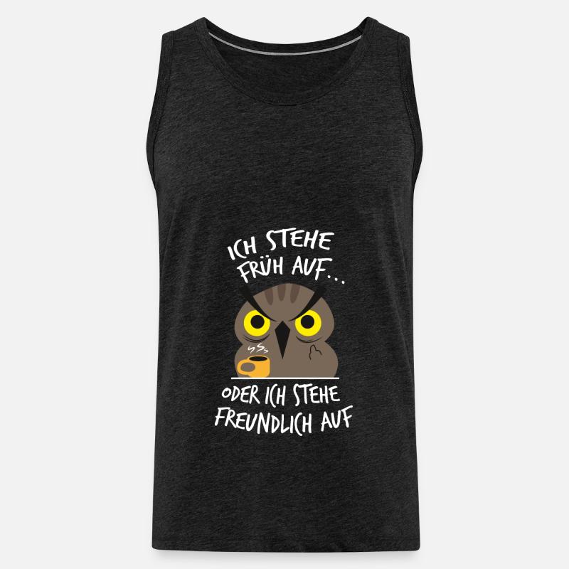 Nachteule Frühaufsteher Kaffee - Männer Premium Bio Tank Top - Anthrazit