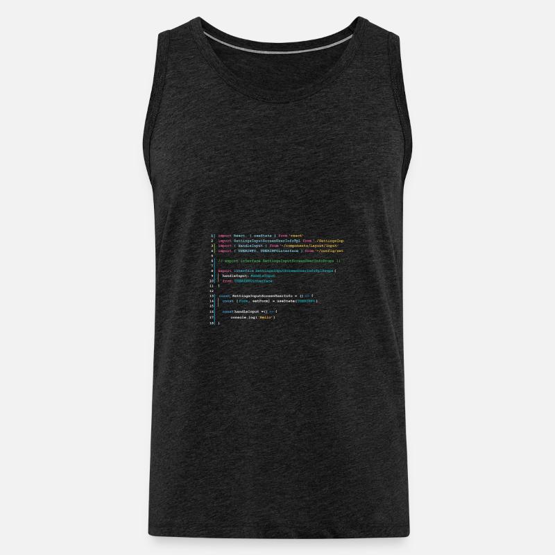 Code des programmeurs dans React - Débardeur bio Premium Homme - charbon