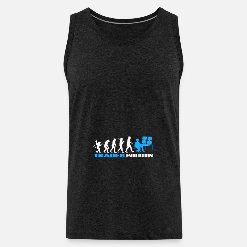 Trader Trading Evolution - Männer Premium Bio Tank Top - Anthrazit