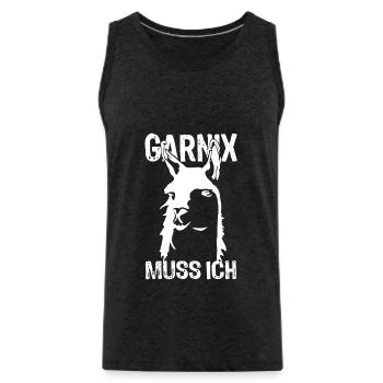 Nein, ich muss garnichts - Lama - Spruch - Männer Premium Bio Tank Top - Anthrazit - Vorne - AI Model Male 185 dark (185cm)