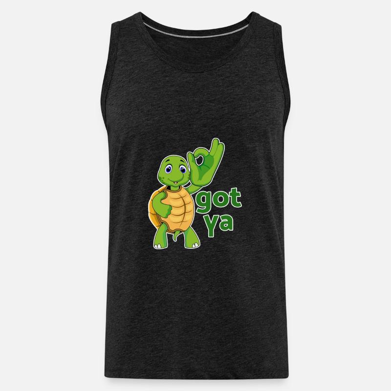 turtle turtle testudines toad - Men's Premium Organic Tank Top - charcoal grey
