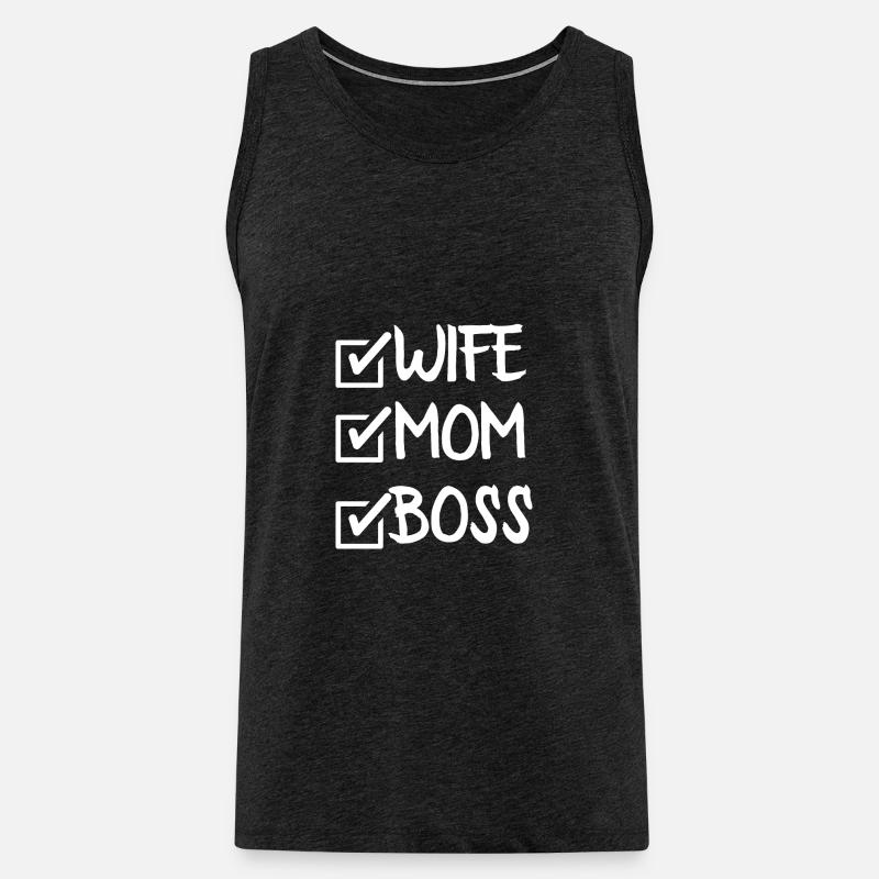 EHEFRAU MUTTER CHEF - Männer Premium Bio Tank Top - Anthrazit