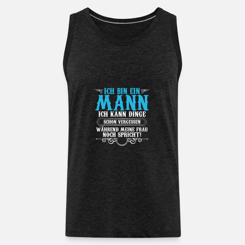 Ich Bin Ein Mann - Männer Premium Bio Tank Top - Anthrazit