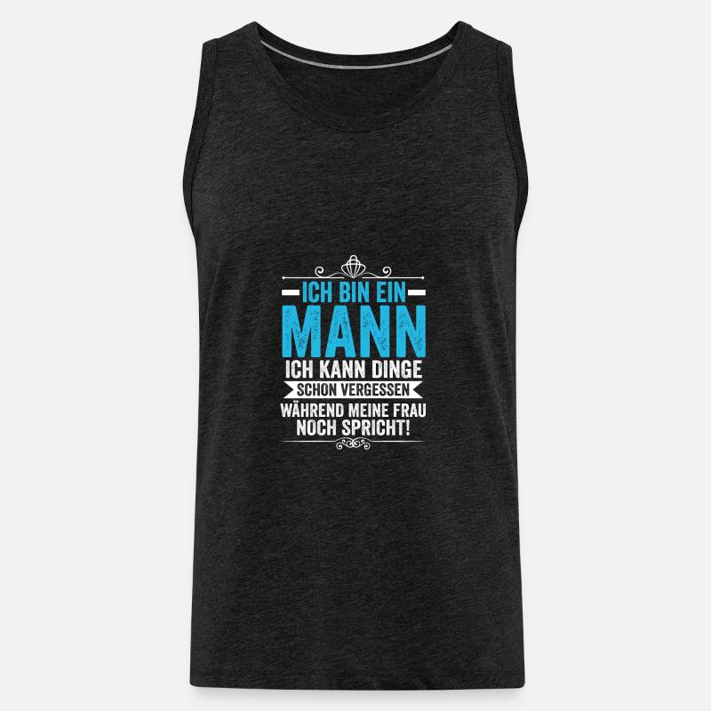 Ich Bin Ein Mann - Männer Premium Bio Tank Top - Anthrazit