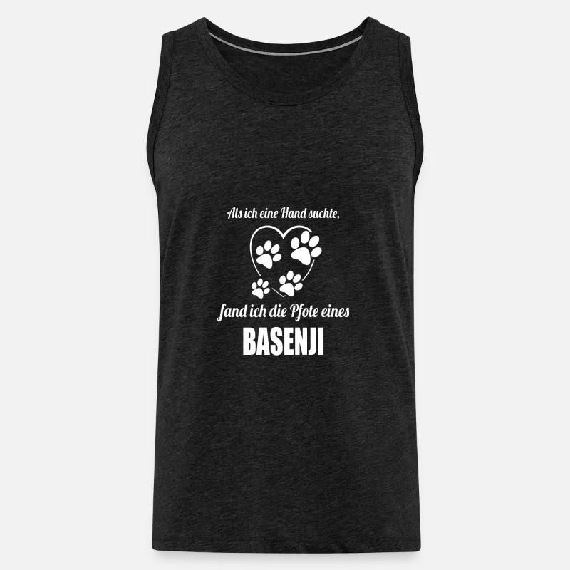 Hand & Pfote - Spruch - Basenji - Männer Premium Bio Tank Top - Anthrazit
