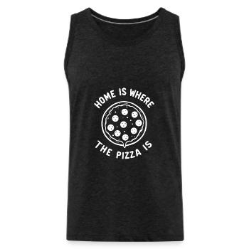 Home is Where the Pizza is - Men's Premium Organic Tank Top - charcoal grey - Front - AI Model Male 185 dark (185cm)