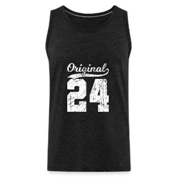 24 Original 100 Jahren Mann Frau Geburtstag - Männer Premium Bio Tank Top - Anthrazit - Vorne - AI Model Male 185 dark (185cm)