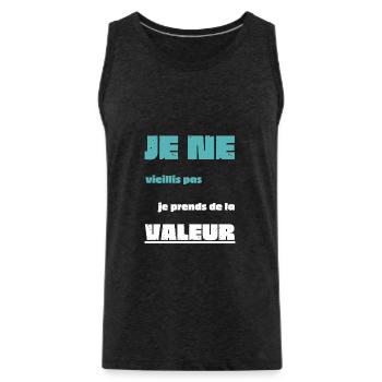 Männer, Frauen, Humorvoll, Humorvolles T-Shirt-Geschenk - Männer Premium Bio Tank Top - Anthrazit - Vorne - AI Model Male 185 dark (185cm)