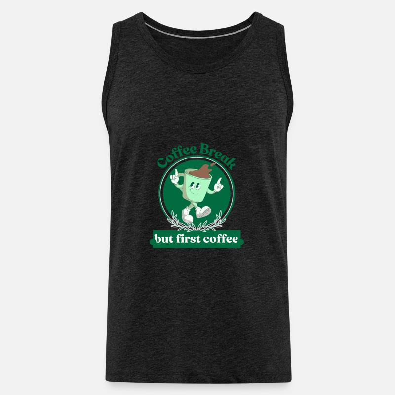 Kaffeepause - Männer Premium Bio Tank Top - Anthrazit