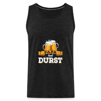 Papa hat Durst - Vatertag - Trinken - Männertag - Männer Premium Bio Tank Top - Anthrazit - Vorne - AI Model Male 185 dark (185cm)